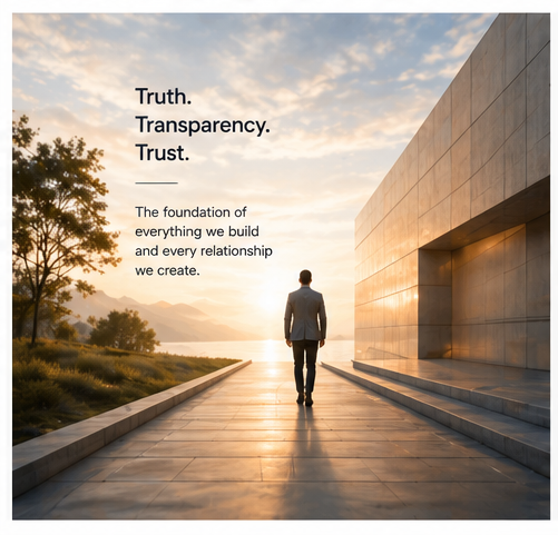 Human-centered philosophy rooted in truth, transparency, and trust